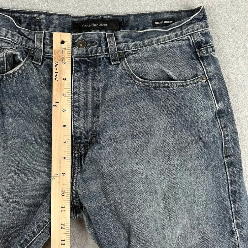 Calvin Klein Mens Jeans Relaxed Straight Gray Denim 32x34 - Picture 7 of 11